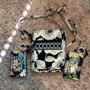 Vera Bradley mini Hipster White & Black Purse